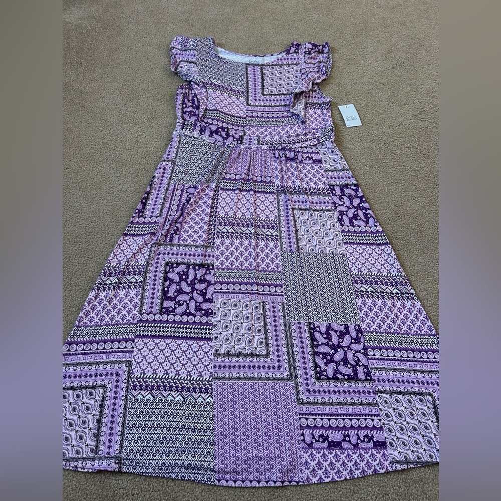 Croft & Barrow Petites size PL, Lavender Geometric Dress